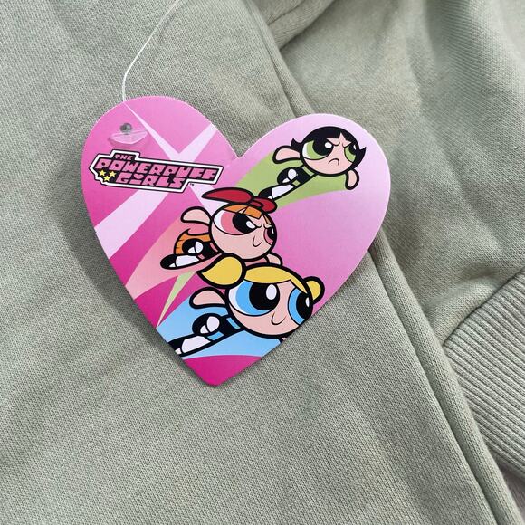 Cartoon Network PowerPuff Girls Sage Green Fleece Pullover Hoodie Women’s Size M - Picture 8 of 8
